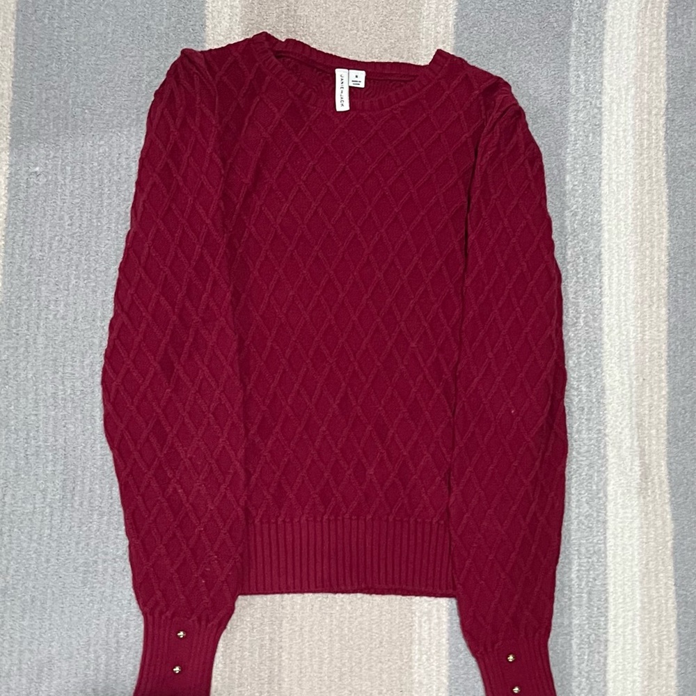 Janie and Jack Burgundy Knit Sweater